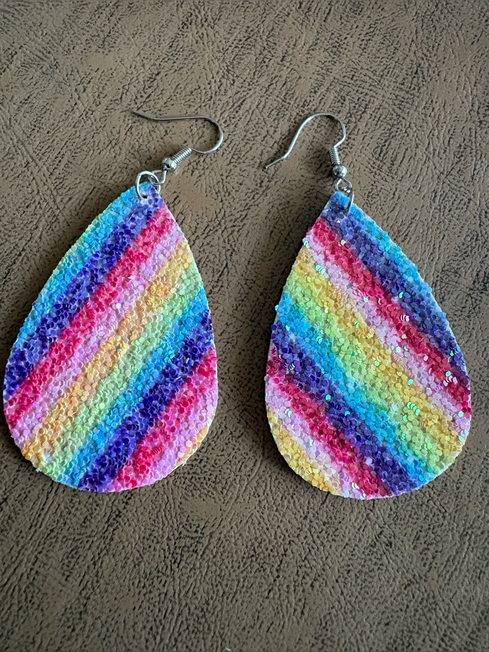 Multi-Color Rainbow Teardrop Sequin Earrings - Women Accessories